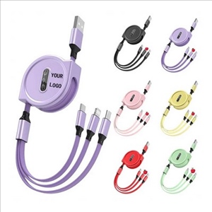 Retractable Multiple Charging Cable 3 in 1 With USB Port